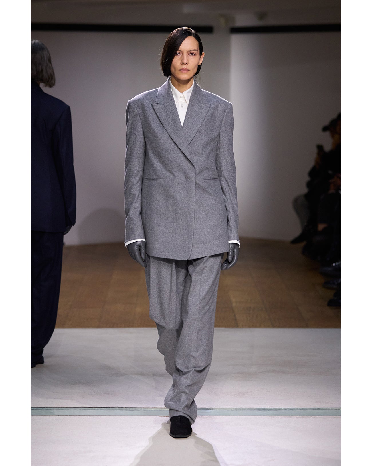 Leather Dress Gloves - grey