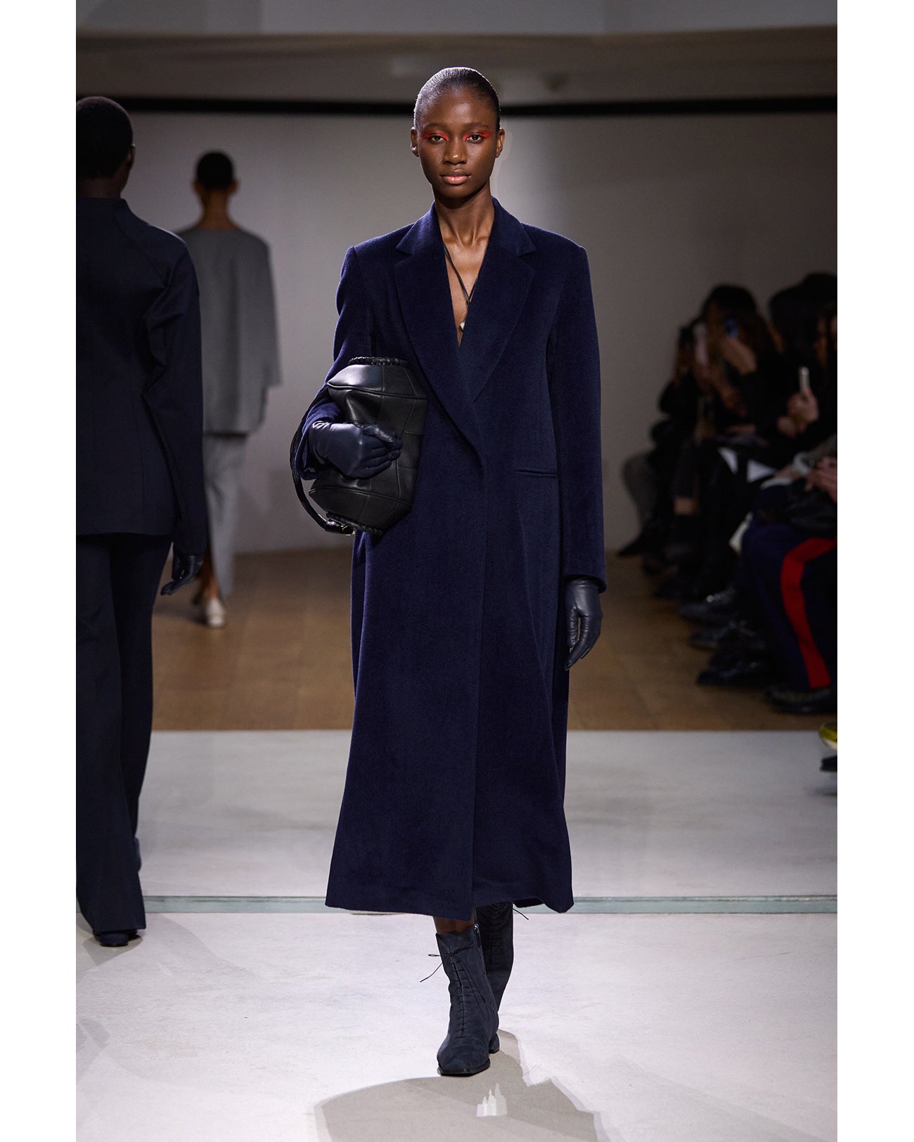 Leather Dress Gloves - navy