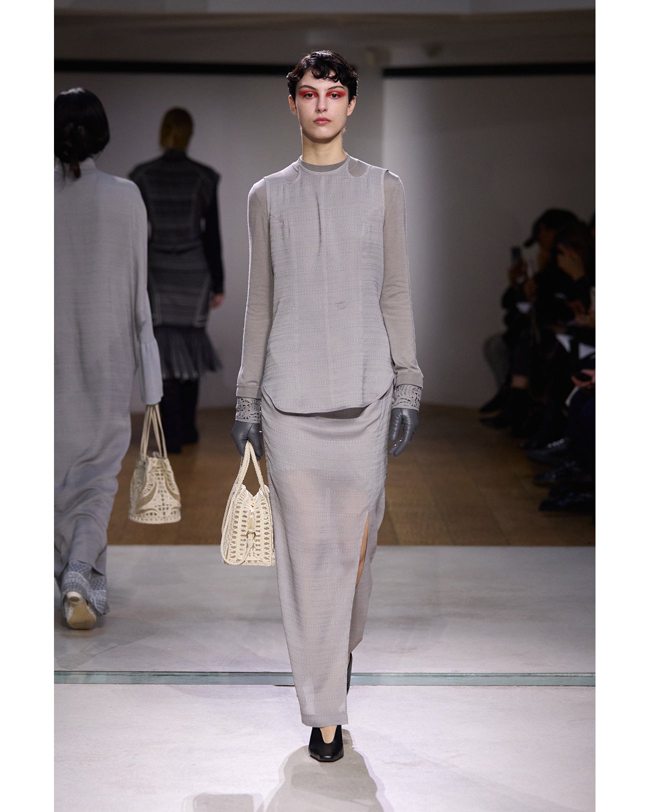 Leather Dress Gloves - grey
