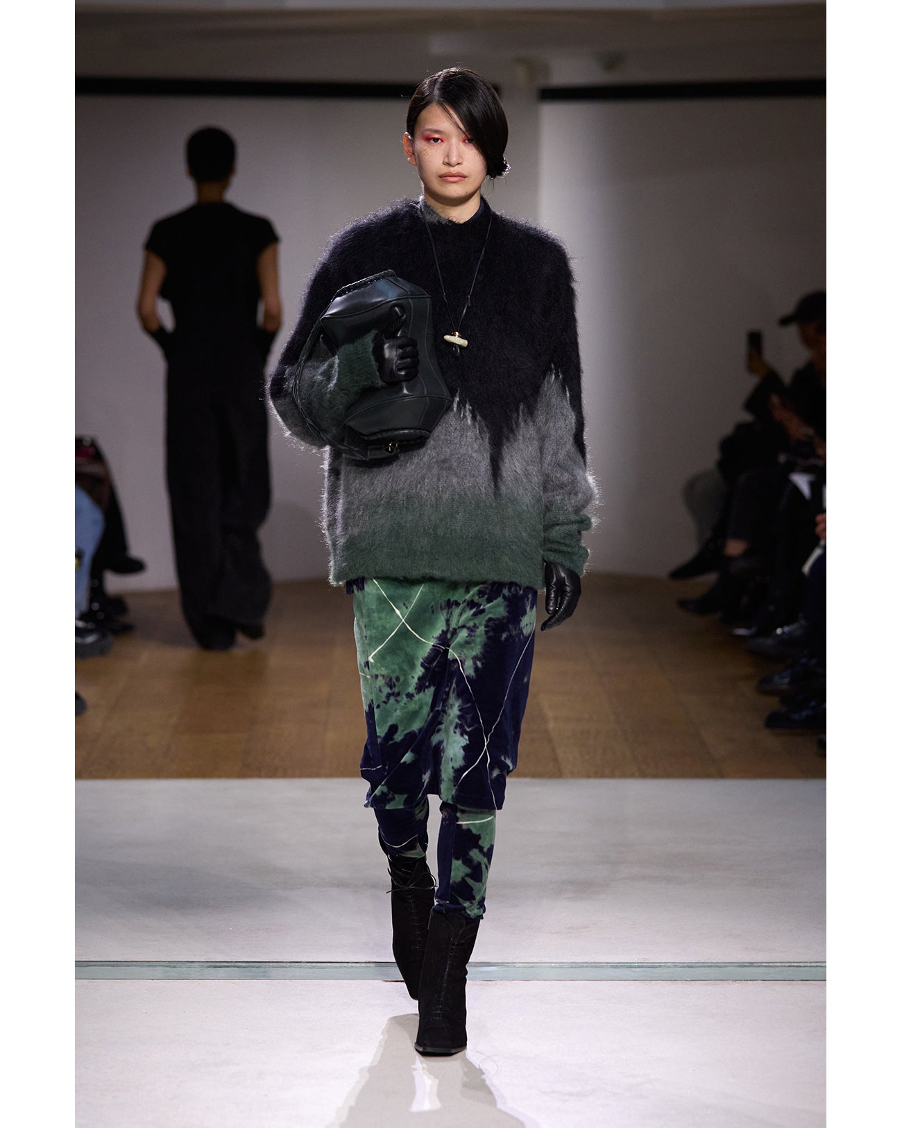 Synthetic Leather Boston Bag - green
