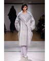 Gradient Dye Mohair Double-Breasted Coat - grey