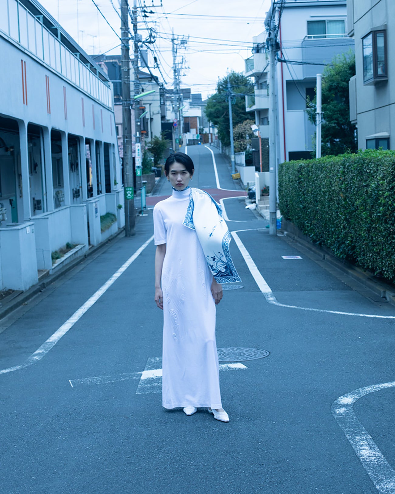 ワンピース FloralEmbossedCottonJersey A-Line Dress FloralEmbossedCottonJersey A-Line Dress