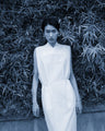 Crepe Cotton Sleeveless Dress - white