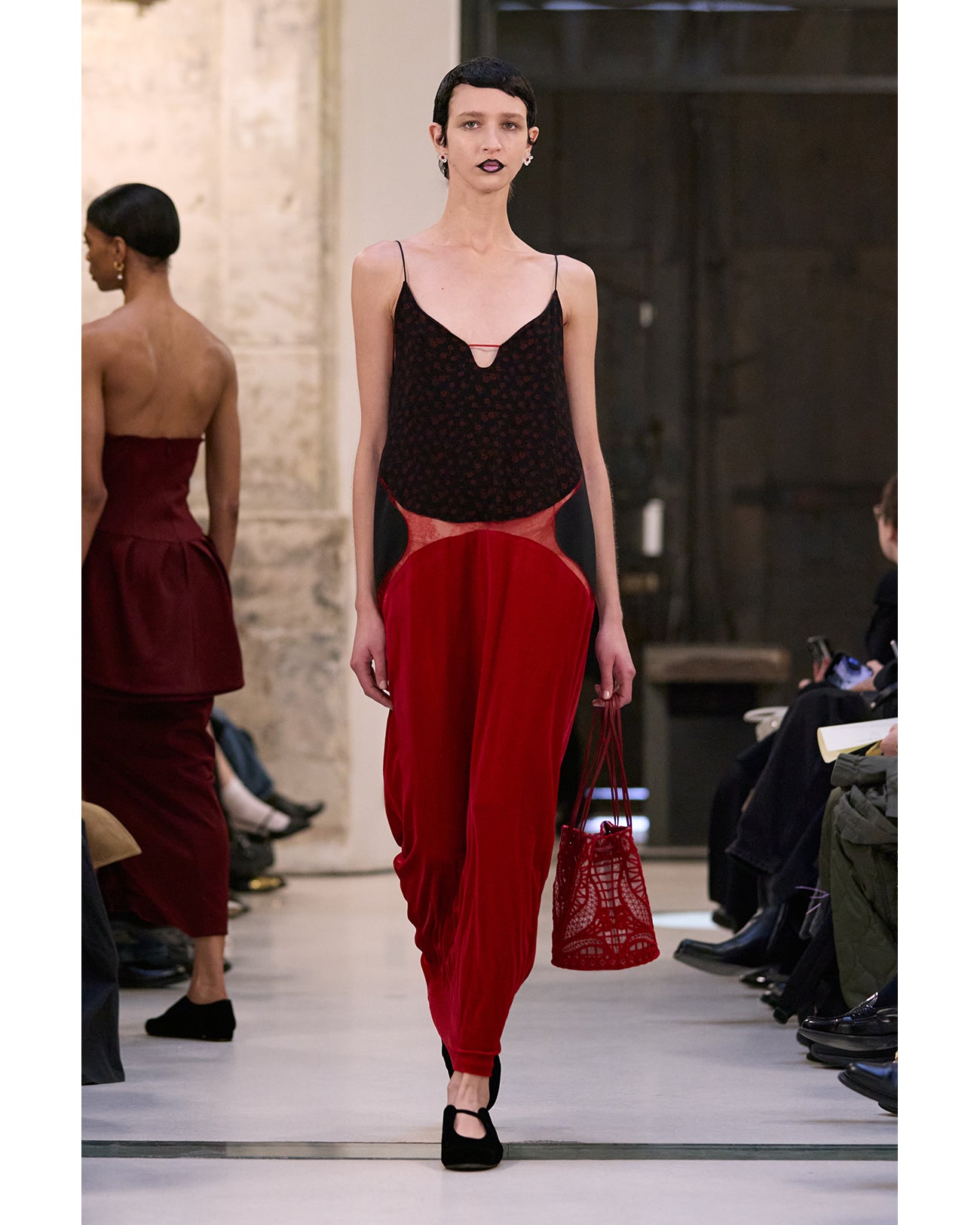 Velvet Ballet Shoes - red