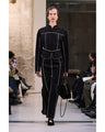 Synthetic Leather Fancy Ftitch Jacket - black × black
