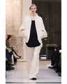 Floral Jacquard Triple Cloth Jacket - ecru