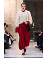 Asymmetric Knitted Volume Dress - red