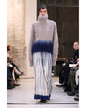 Itajime Shibori Pleated Skirt - navy