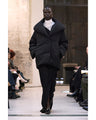 Floral Jacquard Rounded Down Jacket - black