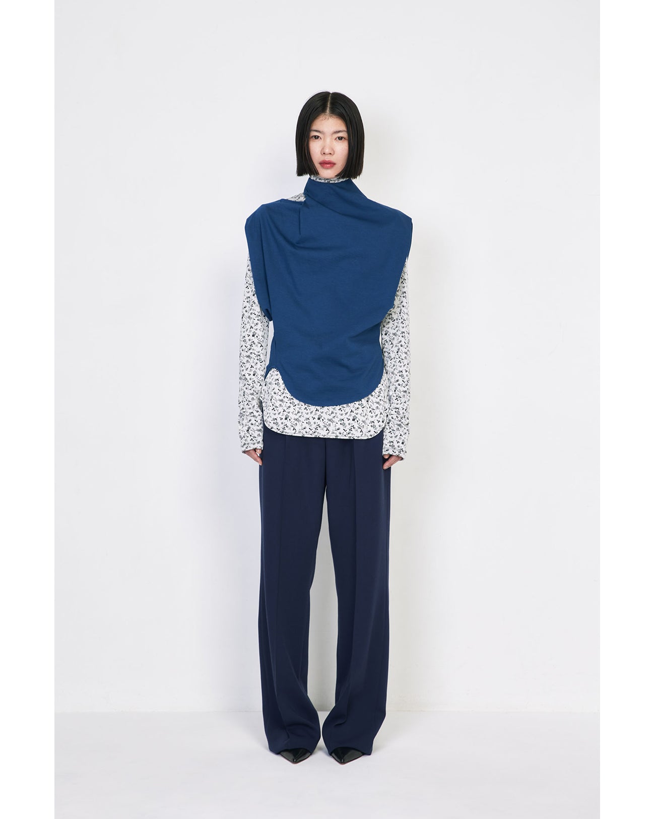 Cotton Jersey Asymmetry Top - blue