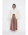 Geometric Pattern Knitted Dress - vermillion