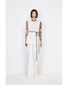 Floral Jacquard Asymmetry Drape Skirt - ecru