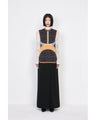 Floral Jacquard Sleeveless Knitted Top - navy