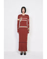 Floral Motif Intarsia Knitted Dress - black