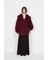 Wool Arupaka Shawl Collar Short Cort - bordeaux