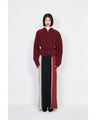 Geometric Pattern Knitted Skirt - vermillion