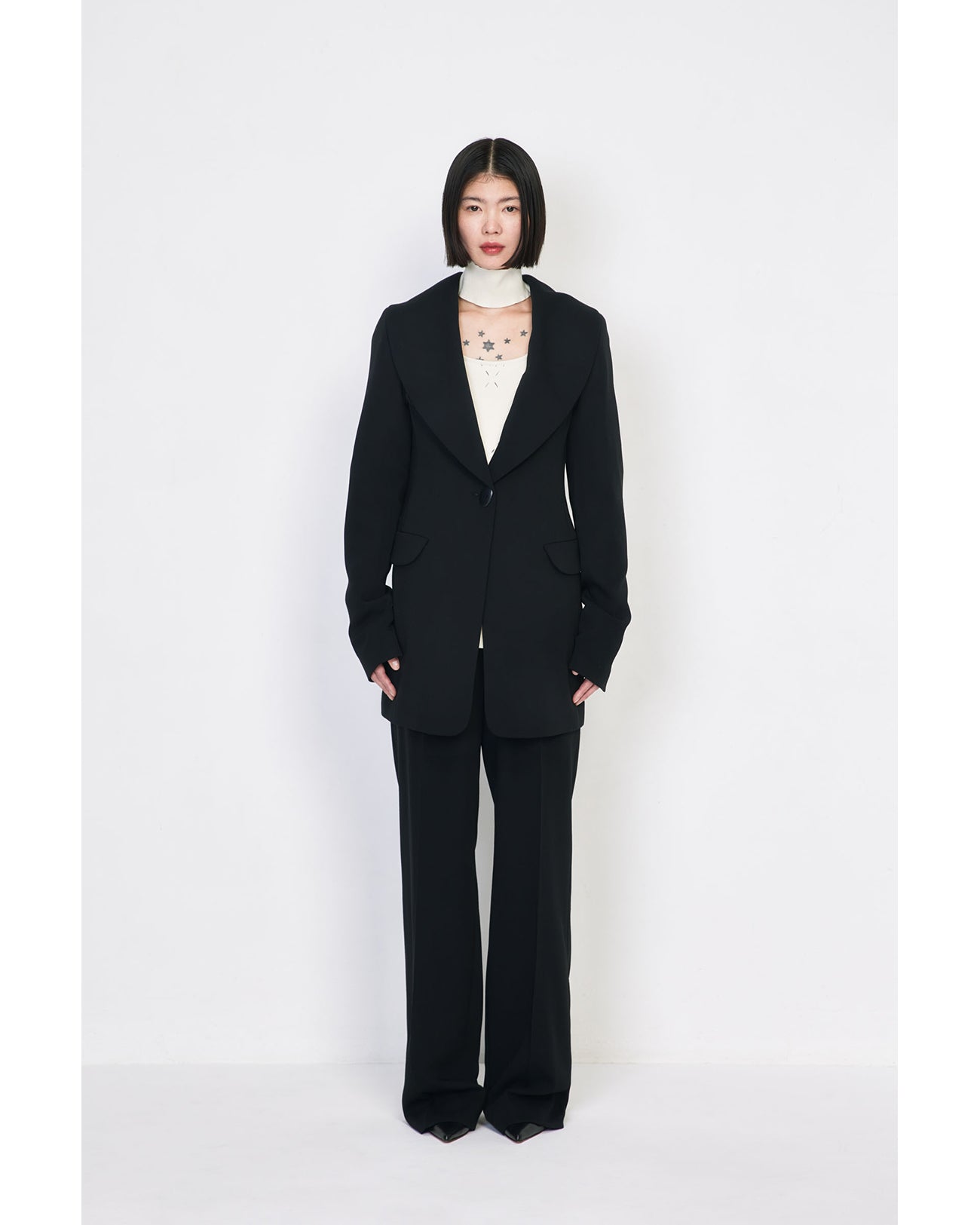 Wool Venetian Shawl Collar Jacket - navy