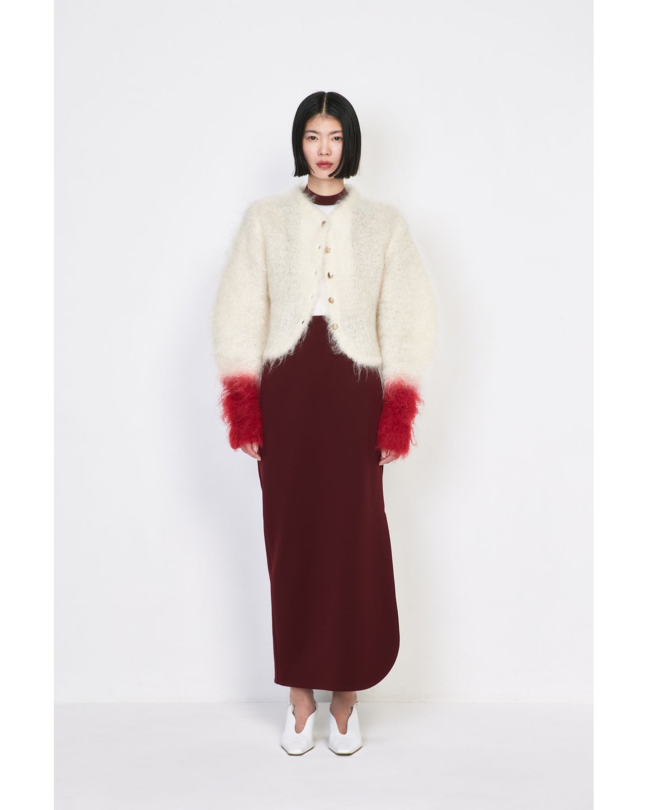 Double Jersey Asymmetric Skirt - black