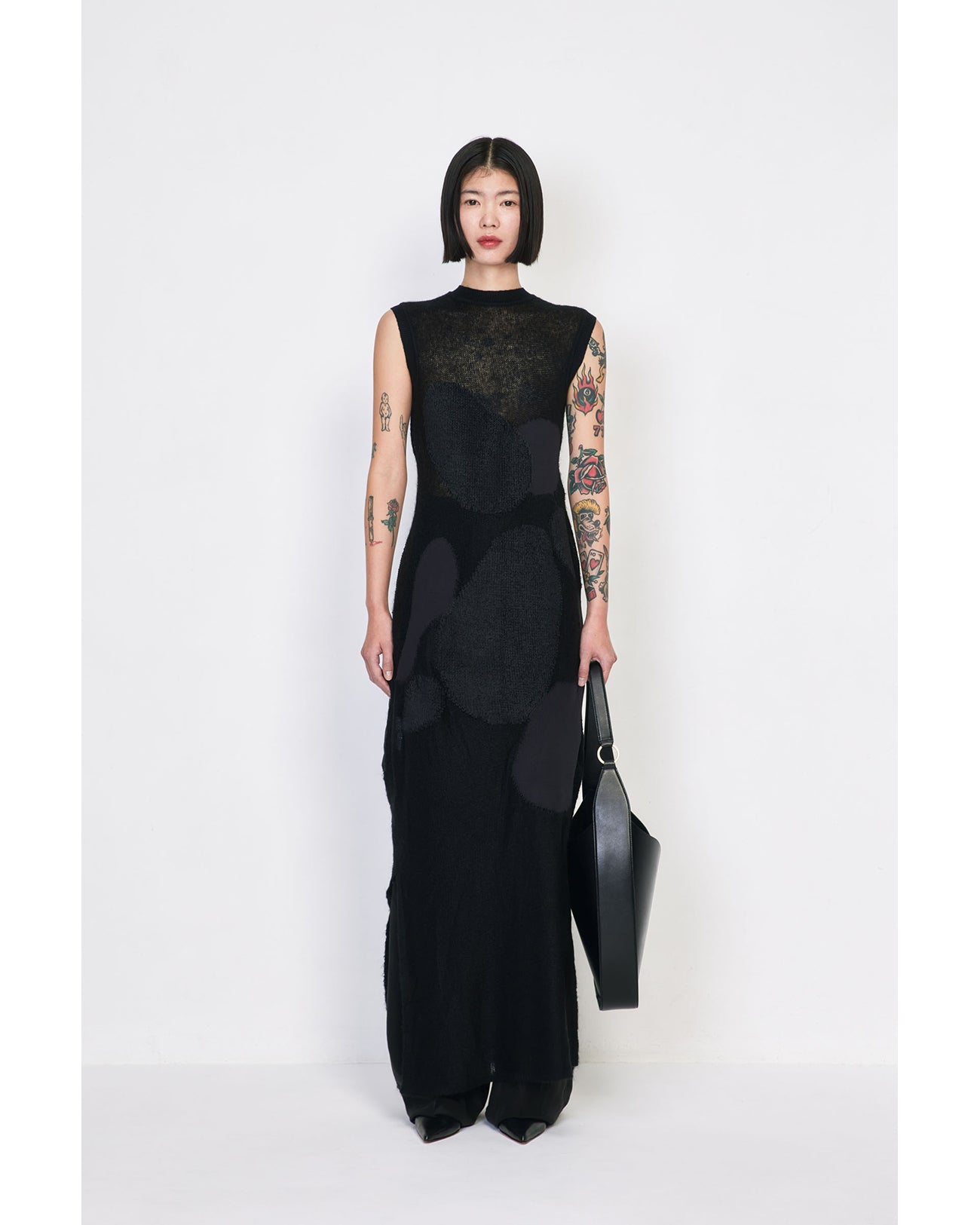 "Katachi" Motif Knited Dress - grey