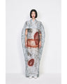Silk Wool Marbling Dress - grey