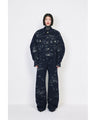 Nature Pattern Jacquard Short Denim Jacket - black