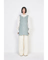 Multi Pattern Low Gauge Knitted Sleeveless Top - light blue