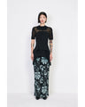 Velour Jersey I-Line Skirt - navy