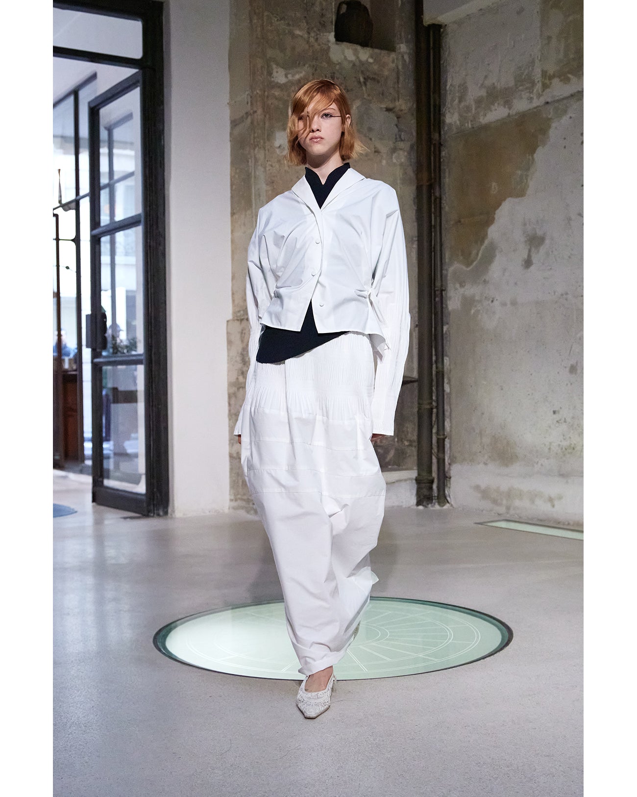 Micro Pleats Shirt - white