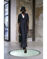Asymmetric Neck Knitted Dress - black