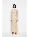 Marble Print Silk Camisole Dress - beige