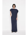 Double Jersey Asymmetric Dress - navy