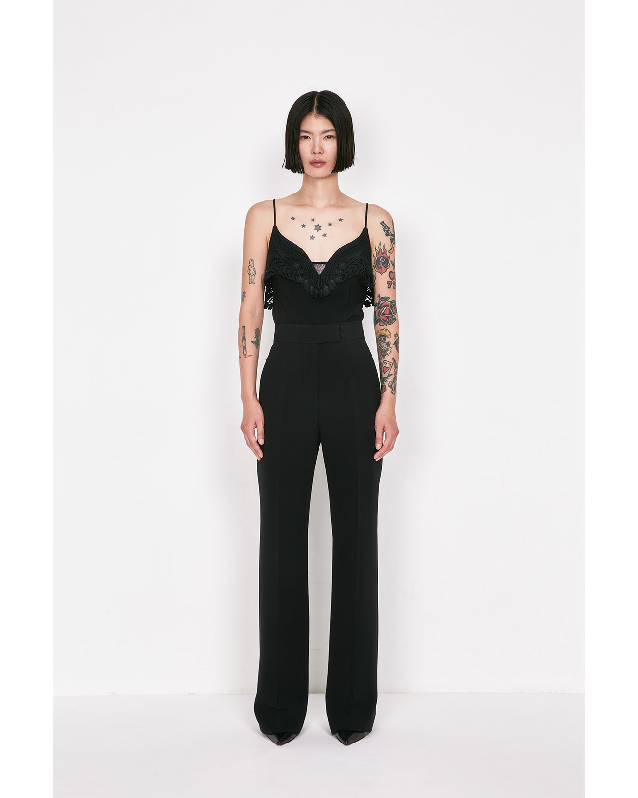 Embroidered Camisole Top - black