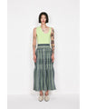 Asymmetric Neck Knitted Sleeveless Top - light green
