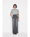 Cotton Jersey Asymmetric Sleeveless Top - black