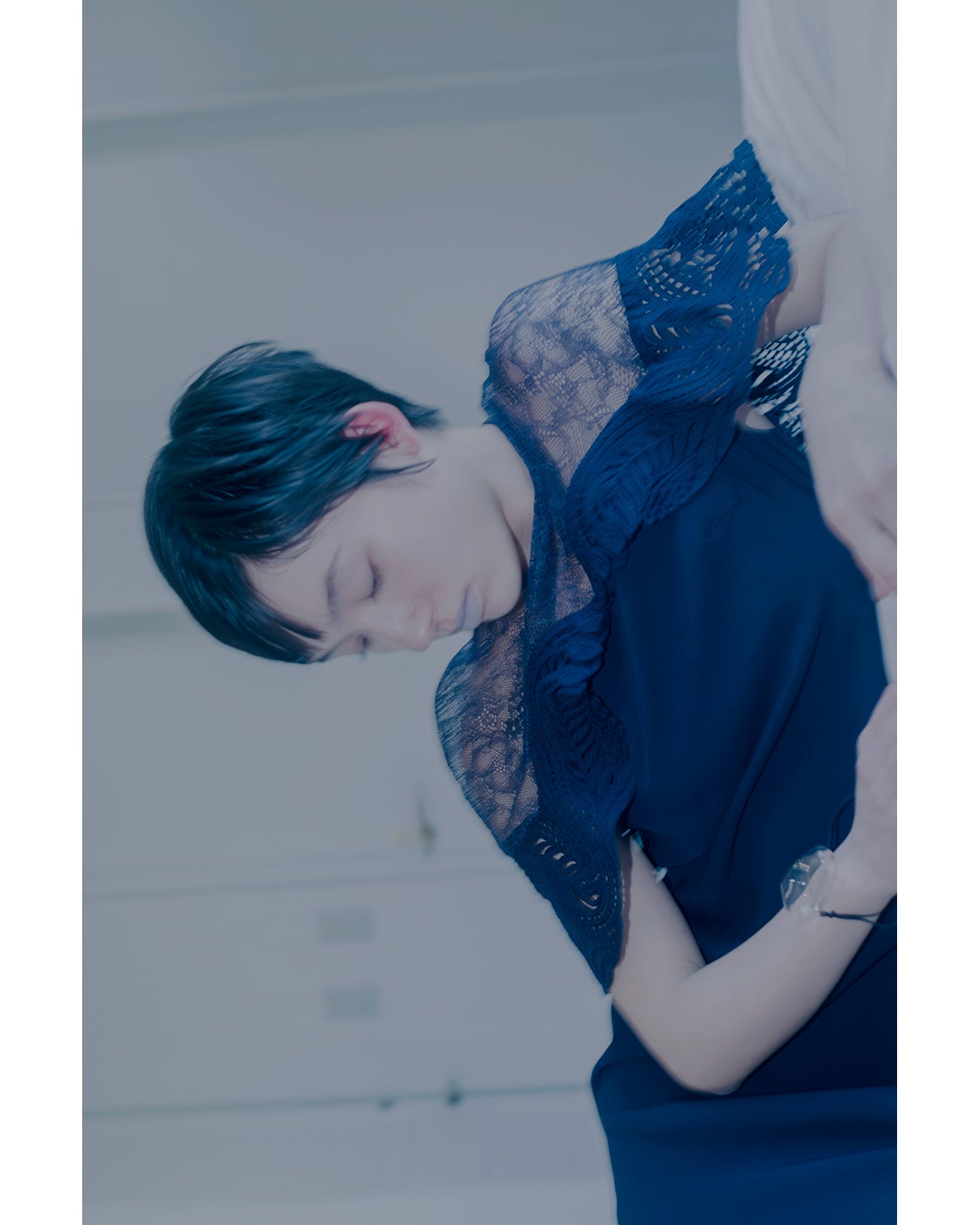 Tulle Lace Classic Dress - navy