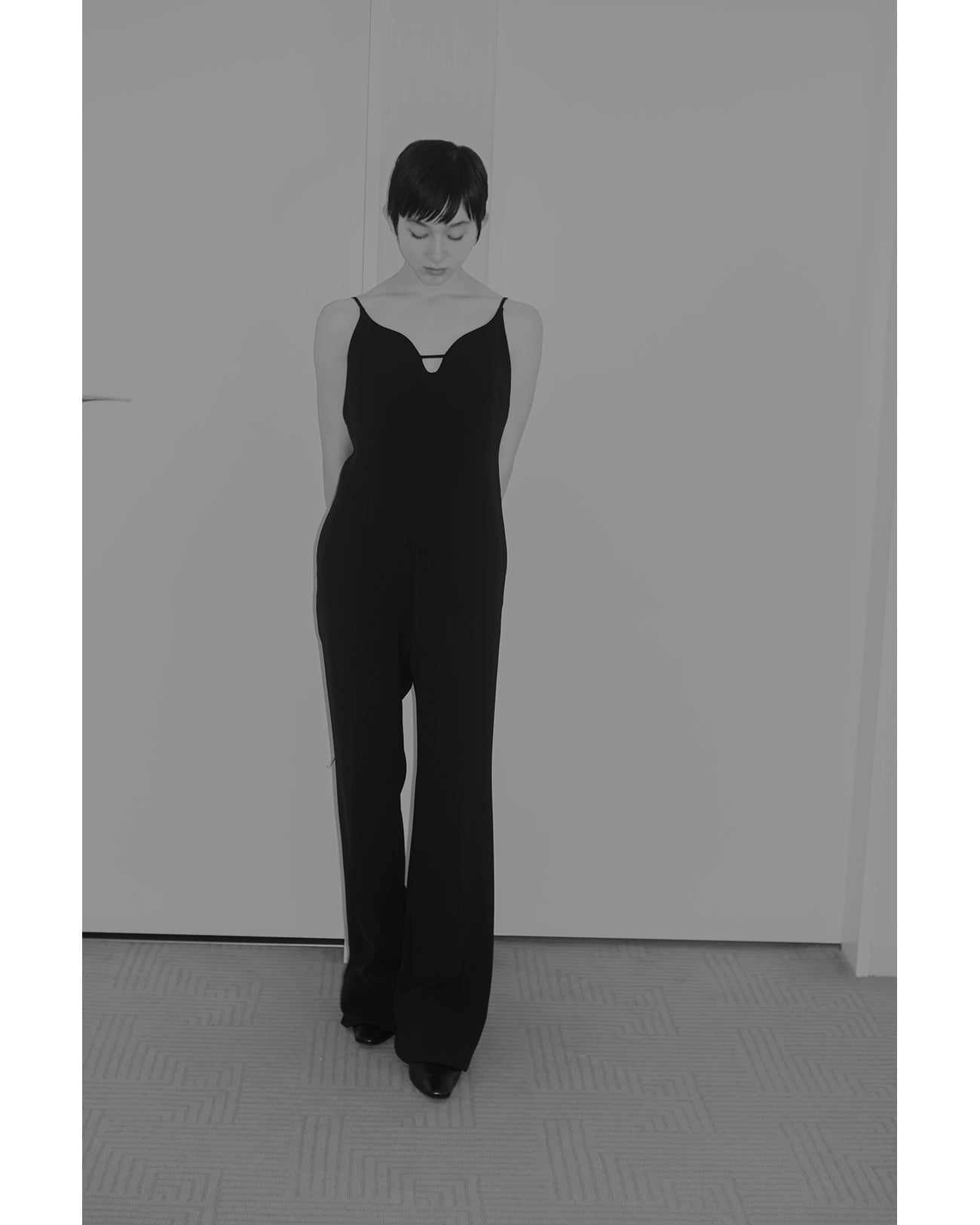 Triacetate Polyester Georgette Jumpsuits - navy