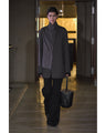Floral Jacquard Oversized Shirt - black