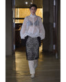 Floral Jacquard Sheer Anorak - white