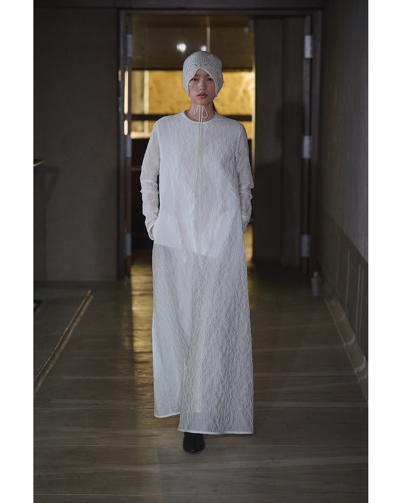 Arabesque Jacquard Long Dress - white - Mame Kurogouchi
