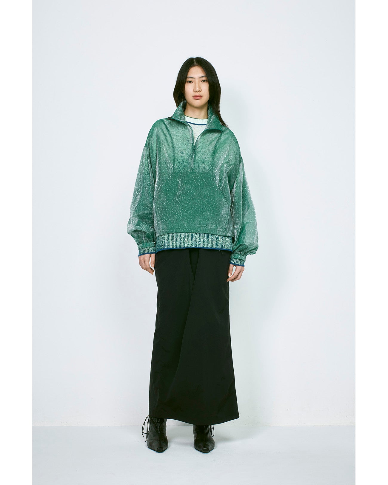 Floral Jacquard Graphic Knit Top - purple - Mame Kurogouchi