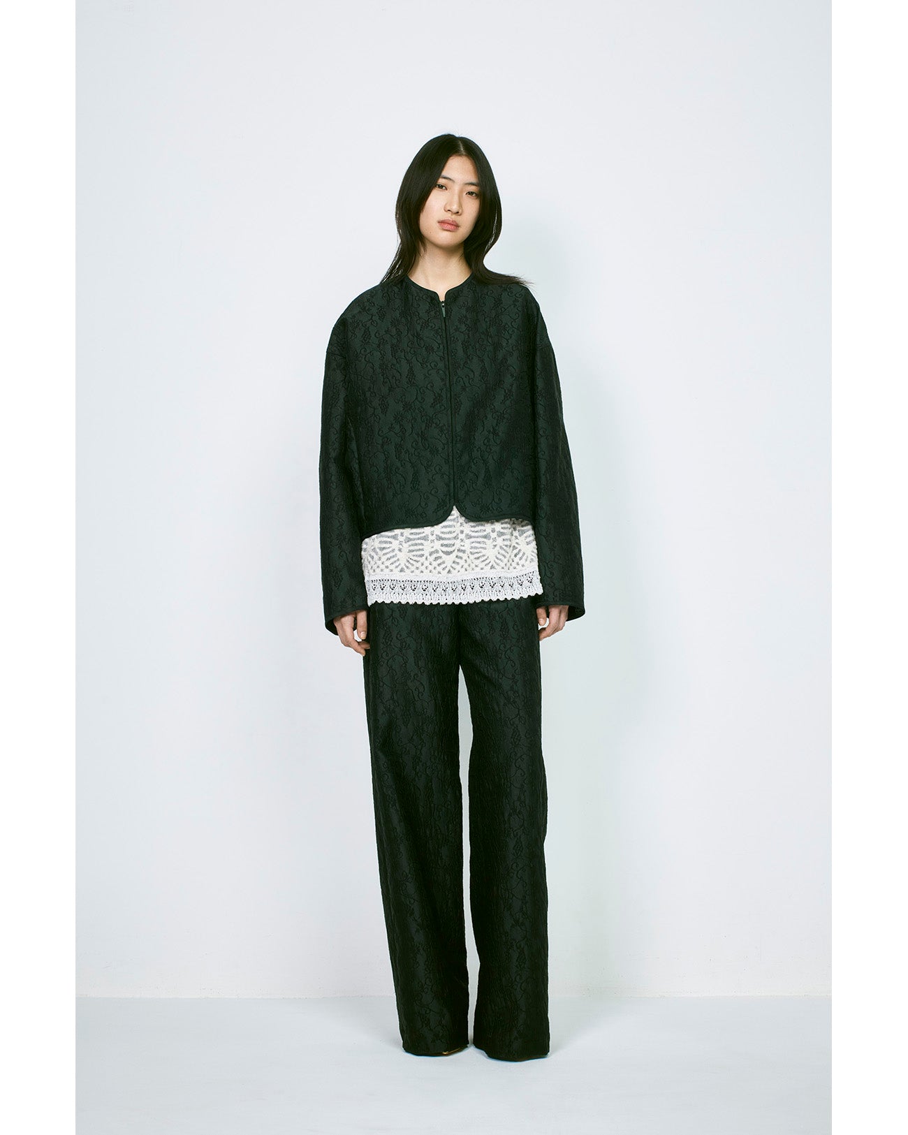 Sheer Jacquard Mole Knit Vest - ecru - Mame Kurogouchi
