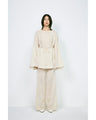 Velvet Boatneck Top - beige