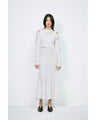 Ribbed Eyelet Knit Dress - white