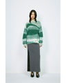 Wool Mohair Crew Neck Knit Top - grey