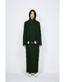 Cording Embroidery Short Duffle Coat - black