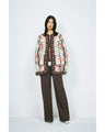Floral Arabesque Knit Jacket - brown