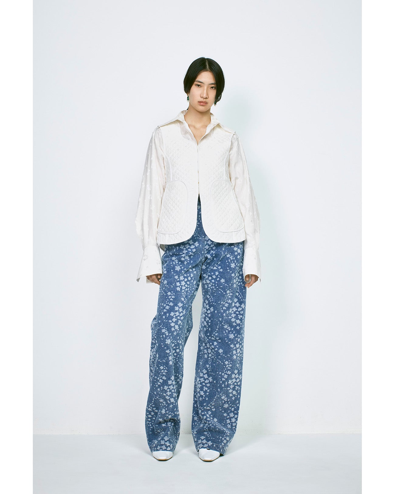 Floral Jacquard Denim Trousers - blue - Mame Kurogouchi