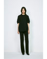 Triacetate High Waisted Tucked Trousers - black