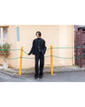 Cording Embroidery Short Duffle Coat - black