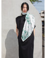 Hand Printed Silk Scarf - green